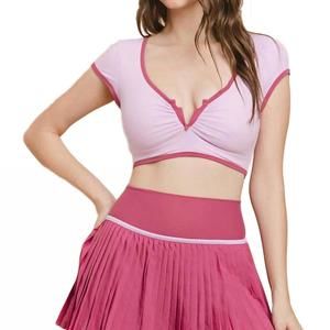 NEW TCEC women's emmy cropped sports bra top in pink